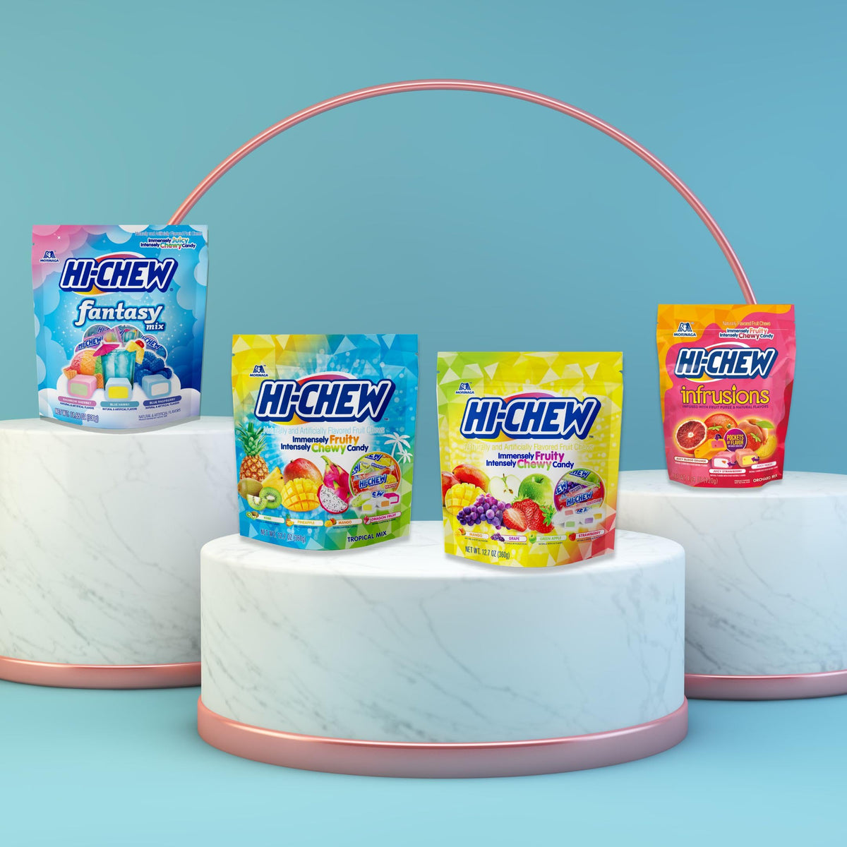 HI-CHEW's smooth, chewy, fruity texture for long-lasting flavor.