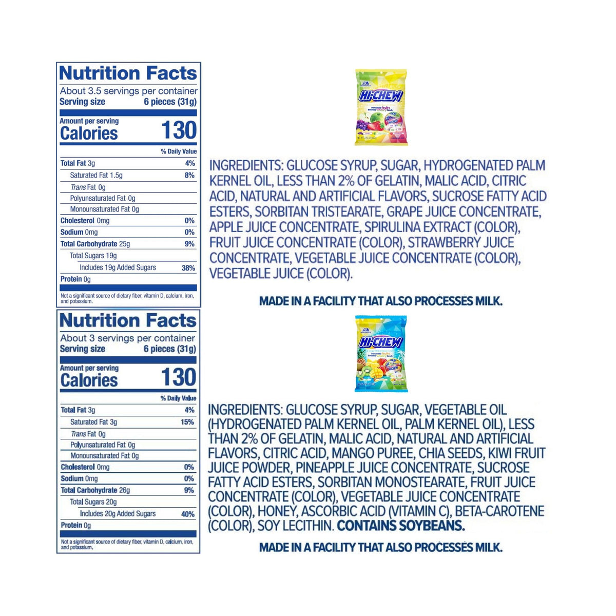 HI-CHEW double-layer design highlights long-lasting fruit flavor in every bite.