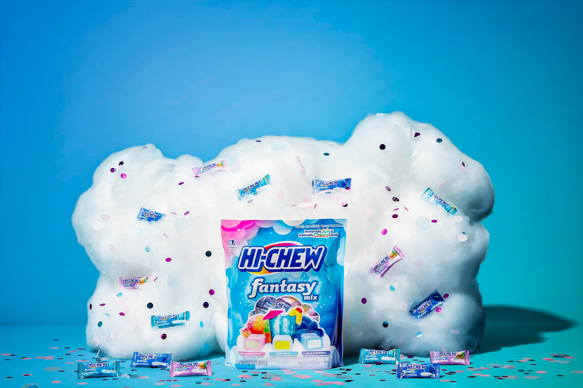 Closeup of HI-CHEW Fantasy Mix candies showing juicy texture
