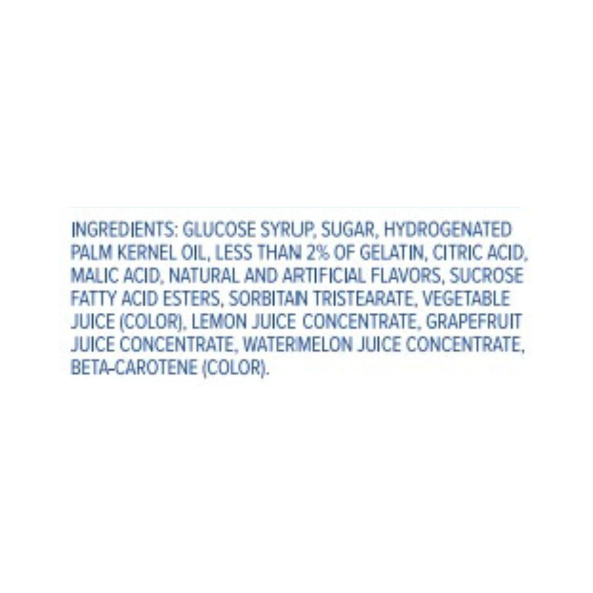 HI-CHEW gluten-free ingredients with artificial fruit flavors and no colors