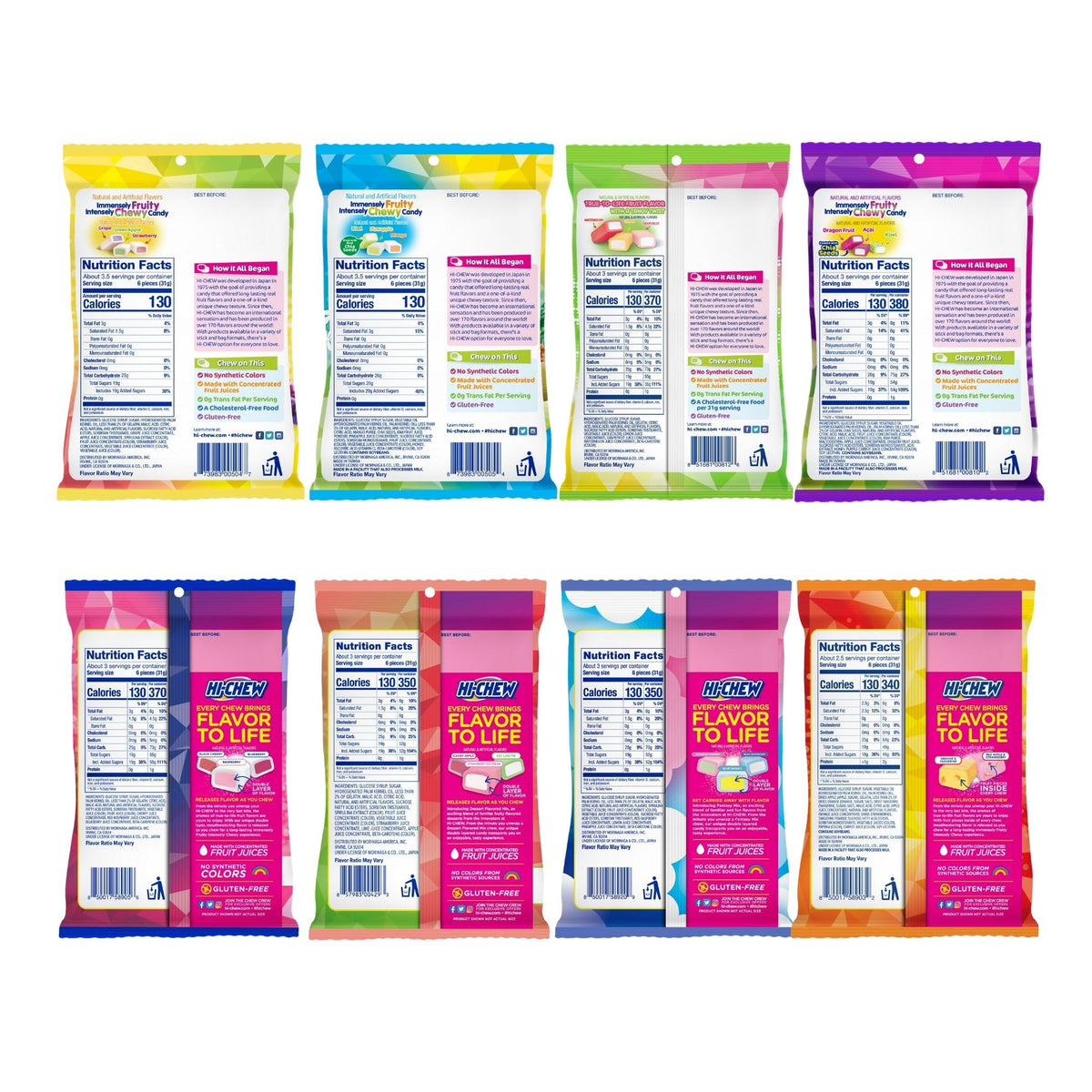 HI-CHEW individually wrapped candies ideal for on-the-go snacking and sharing.