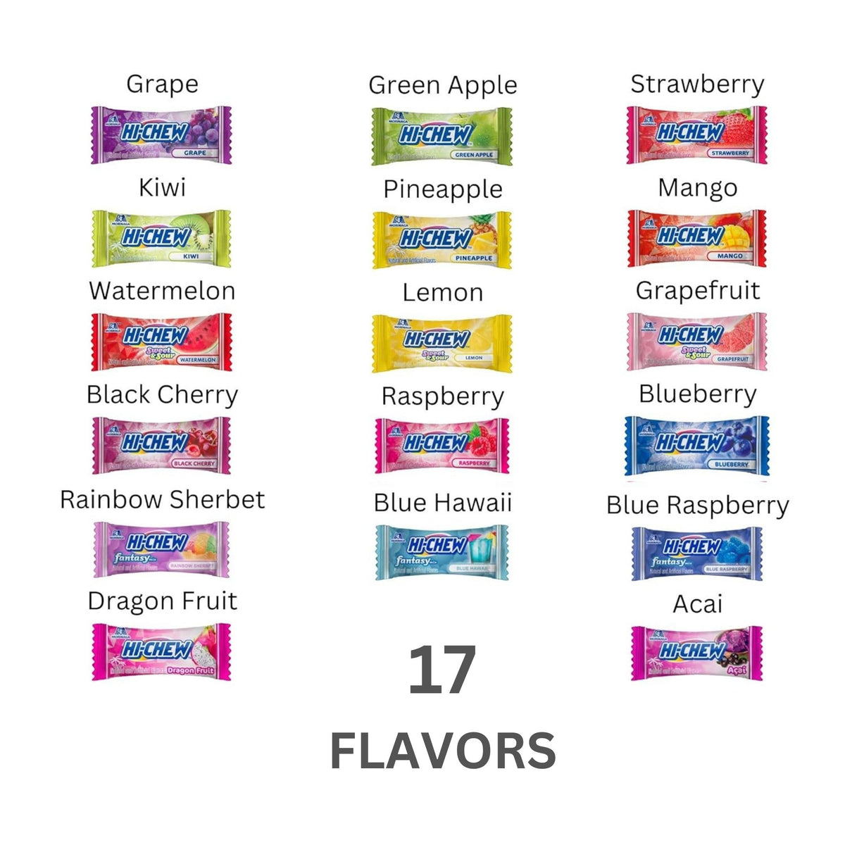 HI-CHEW individually wrapped snacks ready for on-the-go enjoyment.