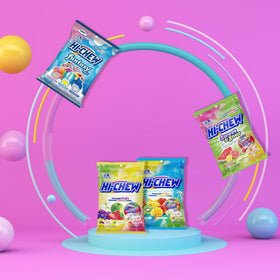 HI-CHEW juicy chewy texture close-up emphasizes lasting flavor