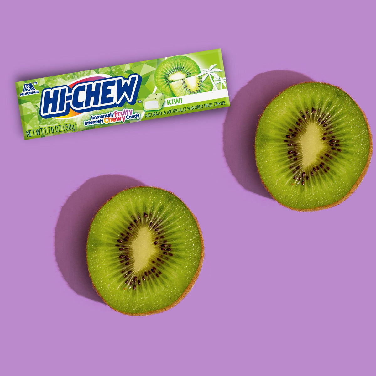 Hi-CHEW Kiwi Sticks on-the-go snack for work or travel.
