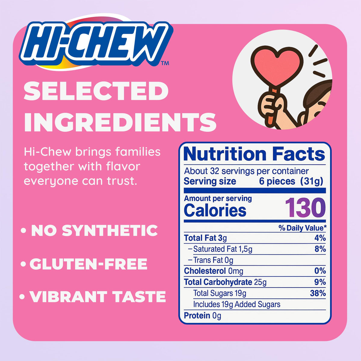 HI-CHEW mango flavor bulk pack delivering tropical notes in a soft chew.