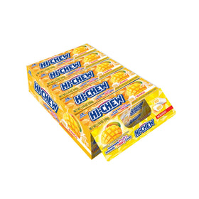 HI-CHEW Mango Sticks pack front highlights vibrant mango flavor and convenient 15-stick portions