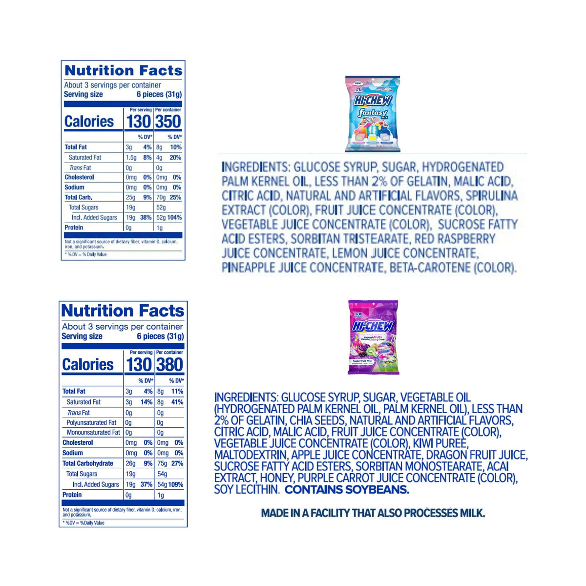 HI-CHEW packaging displays six-bag assortment for gifting.