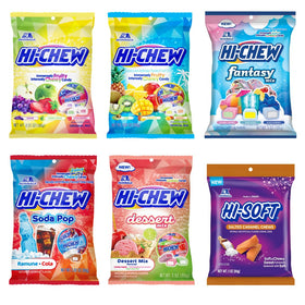 HI-CHEW salted caramel flavor pack, six bags for sharing.