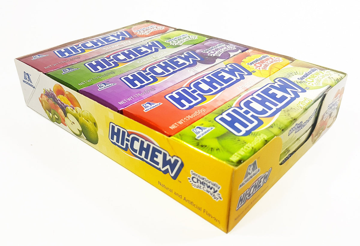 Hi-Chew sticks variety pack cover shows 5 flavors for on-the-go snacking and sharing