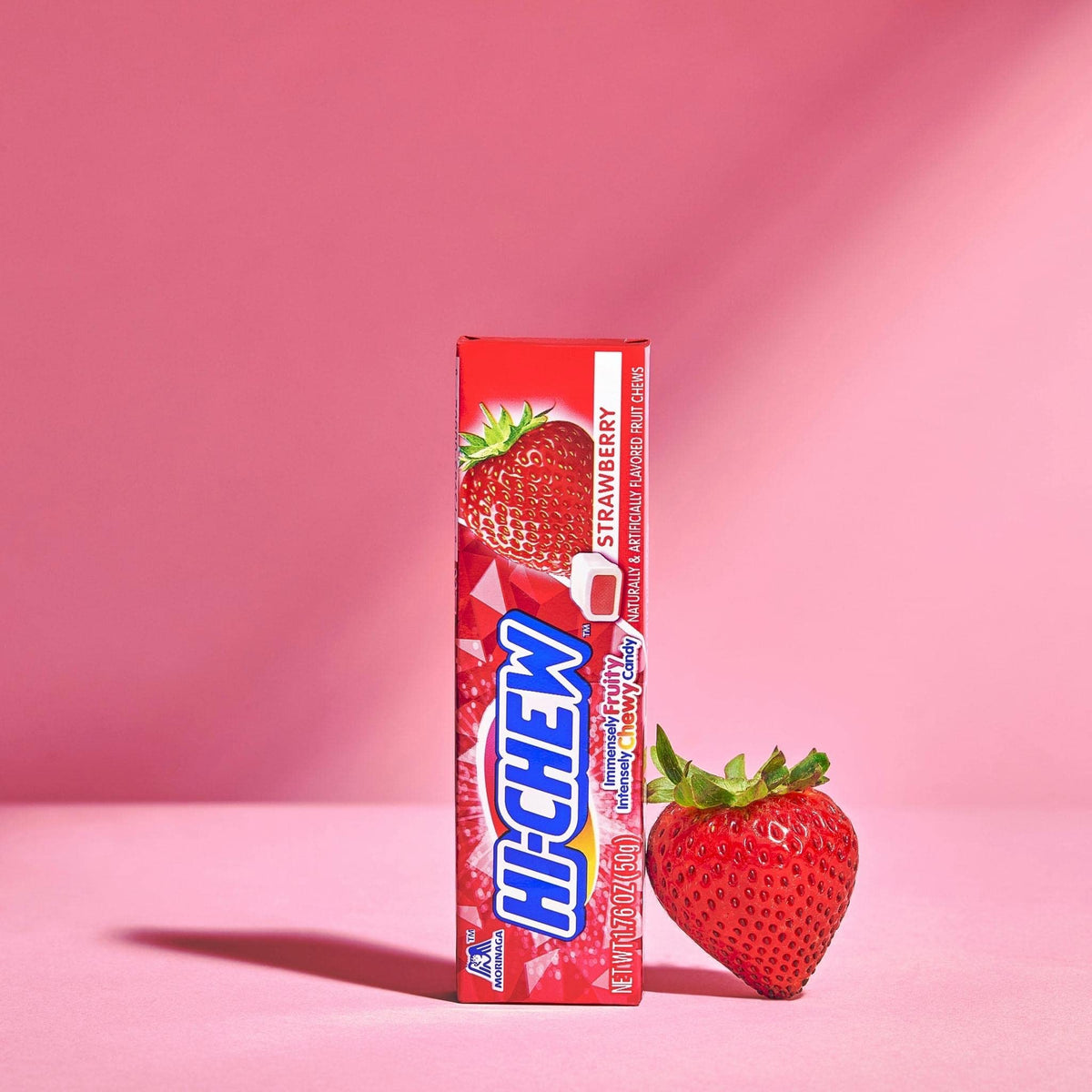 HI-CHEW Strawberry Sticks unwrapped and ready to enjoy