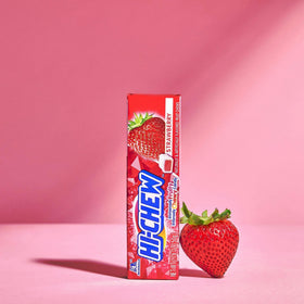 HI-CHEW Strawberry Sticks unwrapped and ready to enjoy
