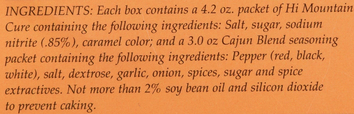 Hi Mountain Cajun Blend Jerky Kit Box shows everything included.
