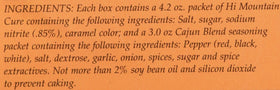 Hi Mountain Cajun Blend Jerky Kit Box shows everything included.