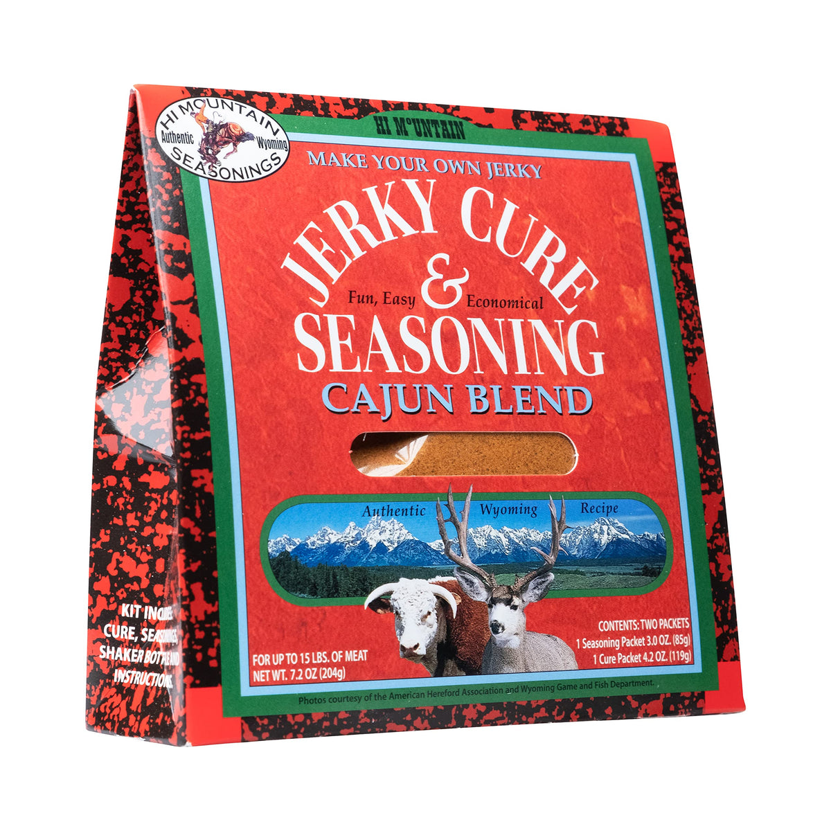 Hi Mountain Cajun Blend Jerky Seasoning Packet for bold flavor on beef and venison.