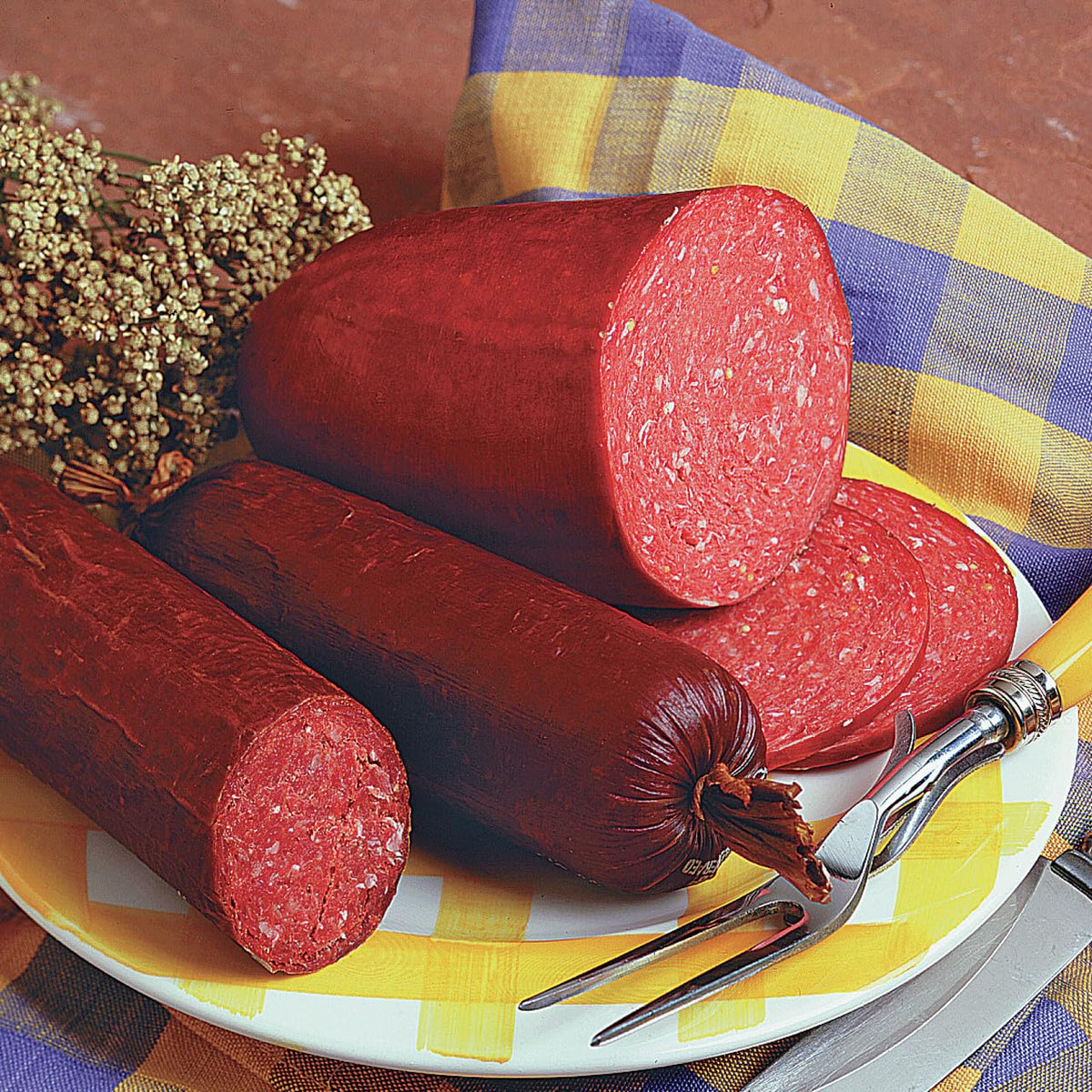 Hi Mountain fibrous casings 10-pack ready for stuffing and uniform links.
