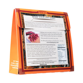 Hi Mountain Hunters Blend shaker bottle; mix spices evenly for consistent jerky seasoning.