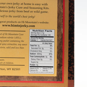 Hi Mountain instruction card with step-by-step jerky guide
