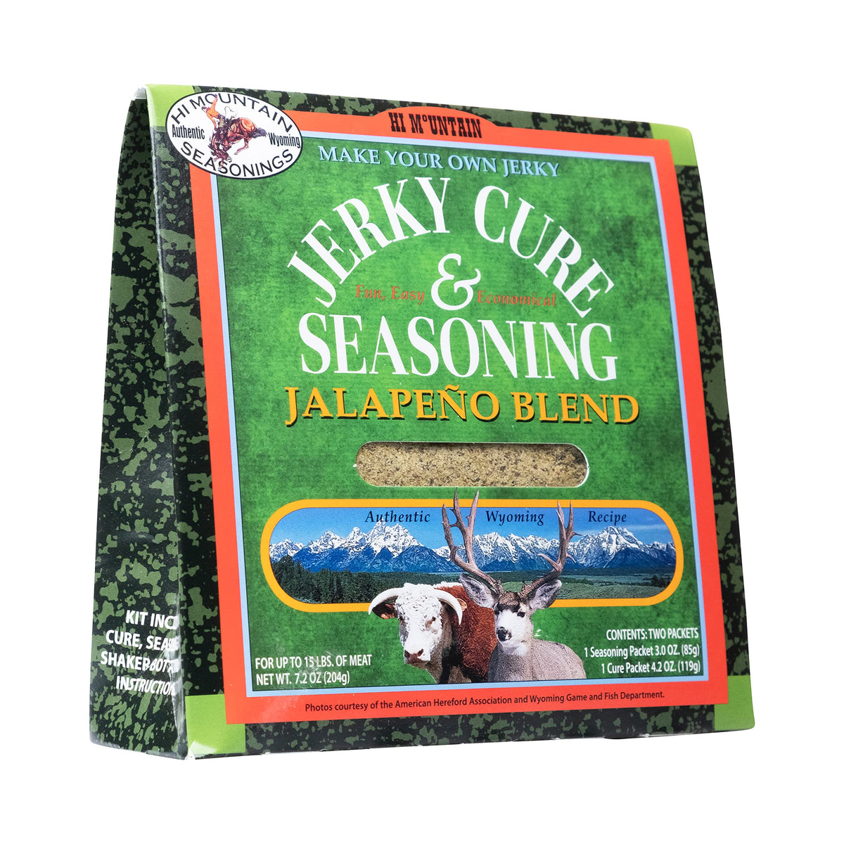 Hi Mountain Jalapeno Blend Jerky Kit packaging showcases a complete home curing set for flavorful beef.