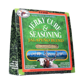 Hi Mountain Jalapeno Blend Jerky Kit packaging showcases a complete home curing set for flavorful beef.