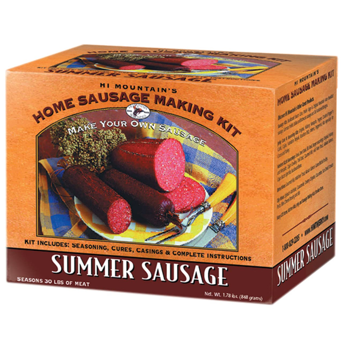 Hi Mountain Summer Sausage Seasoning Kit original blend packaging showcasing authentic Western flavor.