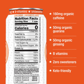 Hiball Blood Orange is poured into a glass for on-the-go energy.