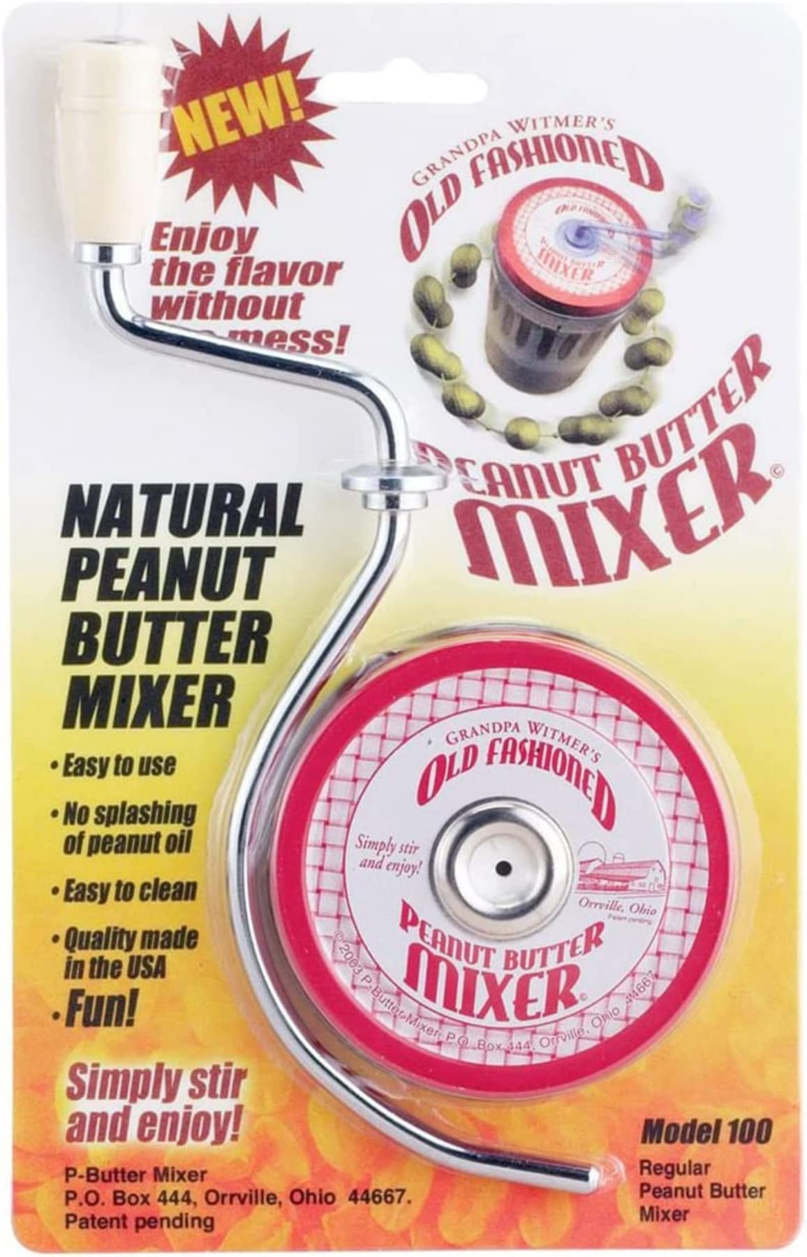 HIC Kitchen peanut butter mixer jar open for easy oil blending and smooth texture