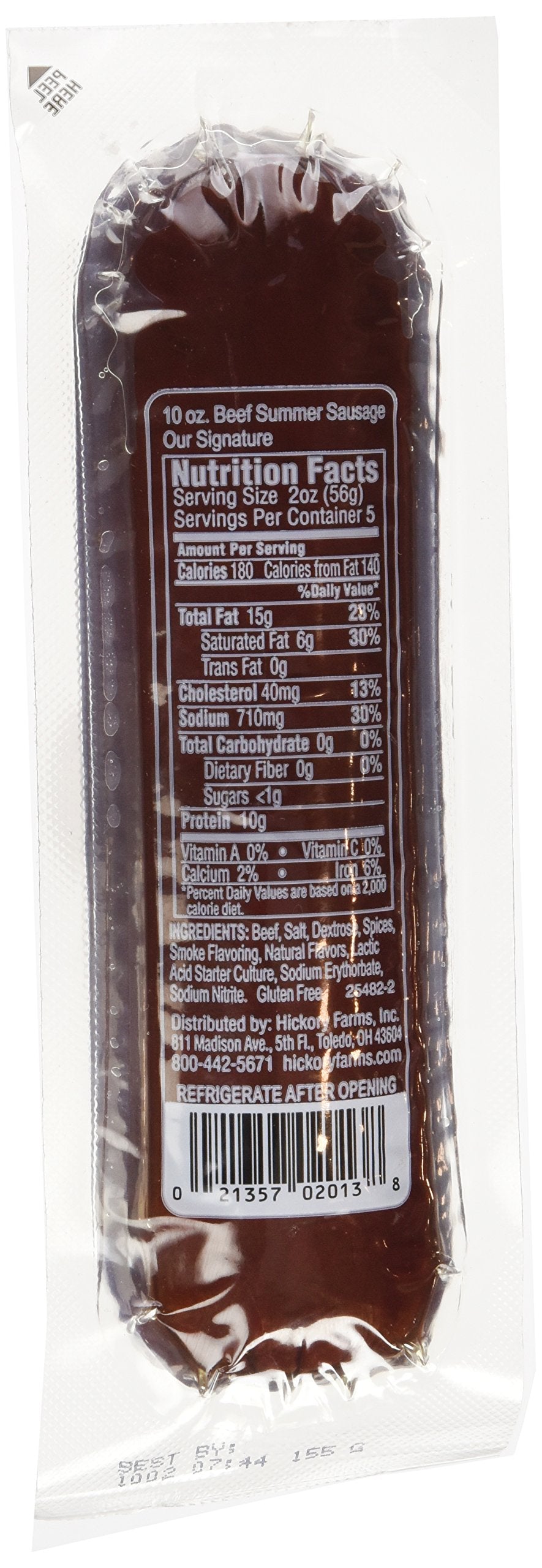 Hickory Farms summer sausage on a platter for entertaining.