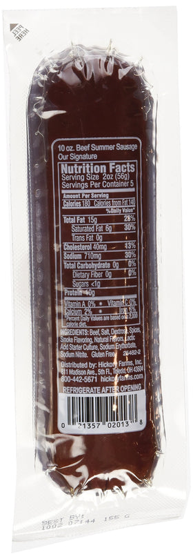 Hickory Farms summer sausage on a platter for entertaining.
