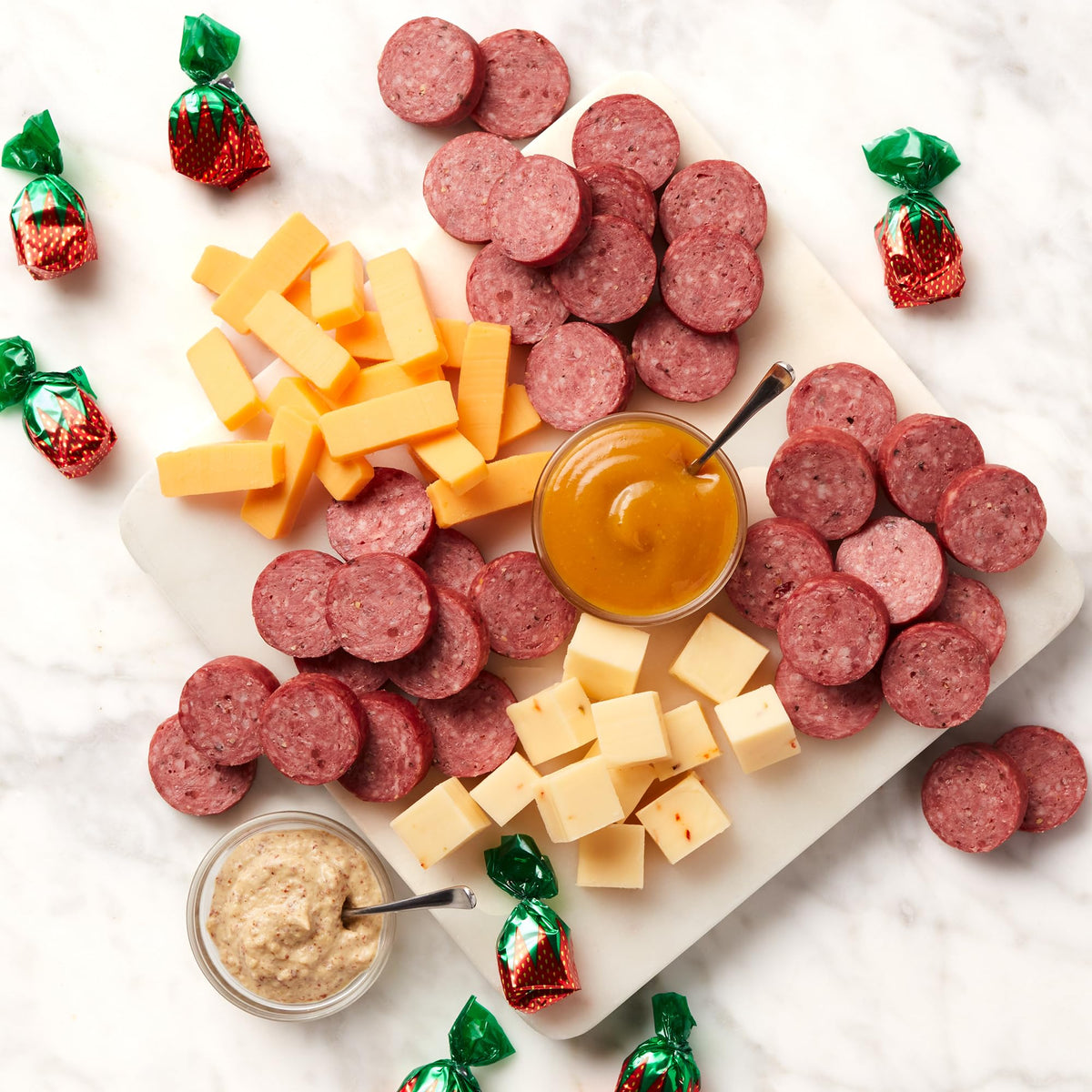 Hickory Farms jalapeño cheddar slices with a spicy bite