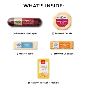 Hickory Farms Mission Jack Blend cheese melts well on crackers.