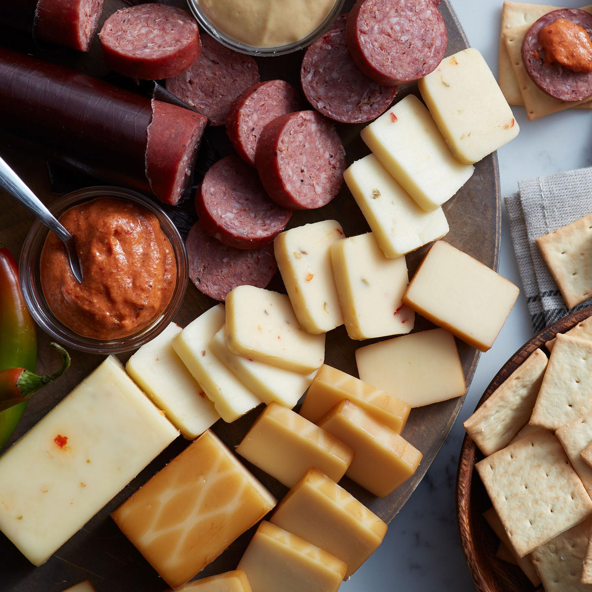 Hickory Farms Signature Beef Summer Sausage ingredients close-up showcasing premium beef quality