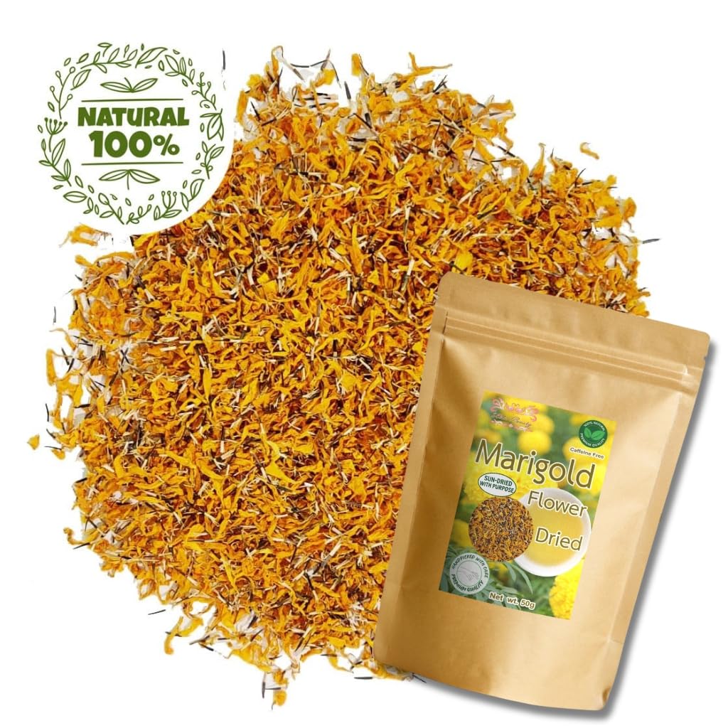 Hida Beauty marigold petals inside double vacuum seal for lasting freshness.