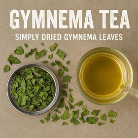 Hida Beauty Gurmar tea dried leaves closeup shows natural texture