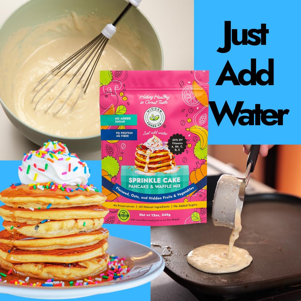Just add water prep for Hidden Foods Co pancakes or waffles