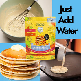Hidden Foods Co pancake mix—just add water for a quick breakfast.
