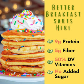 Thick fluffy pancakes and waffles made from Hidden Foods Co mix