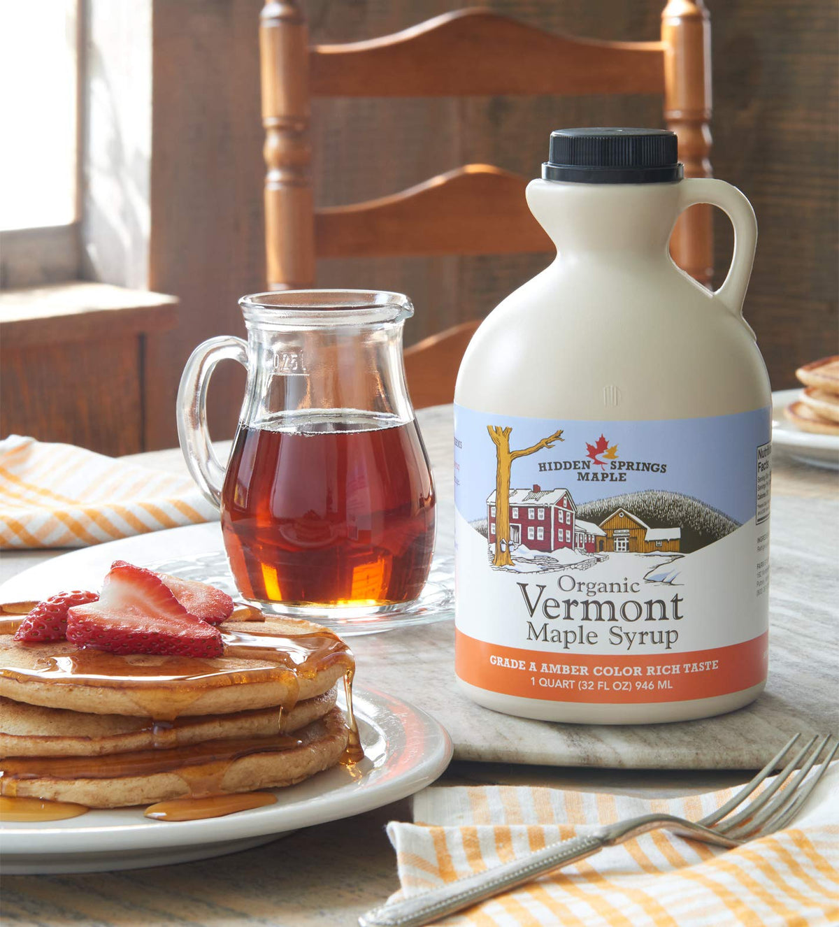 Hidden Springs Maple Vermont syrup used in dressings and glazes for versatile meals