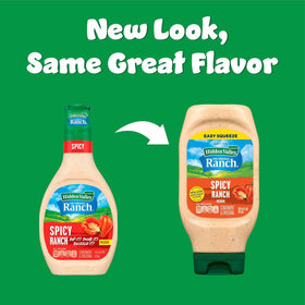 Hidden Valley Original Spicy Ranch with vegetables being dipped for snacking.