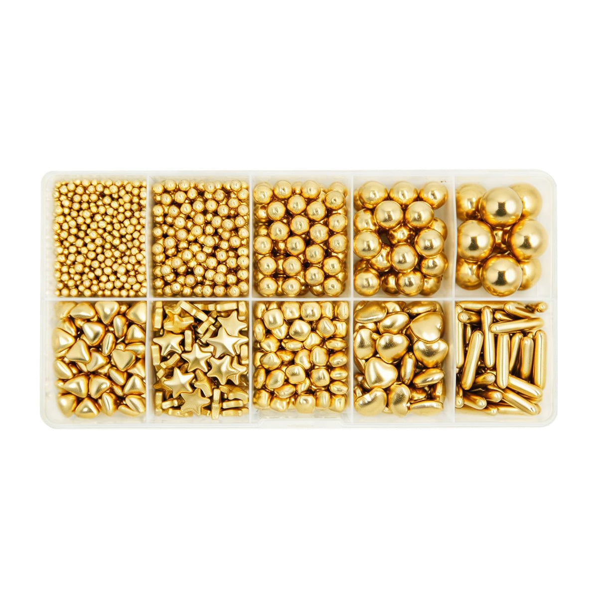 HIFUNBK Gold Mix Sprinkle rods add bright metallic detail to cupcakes