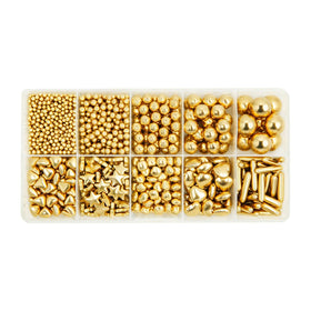 HIFUNBK Gold Mix Sprinkle rods add bright metallic detail to cupcakes