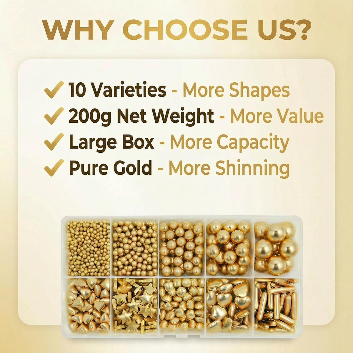 HIFUNBK Gold Mix Sprinkle square shapes for geometric dessert design