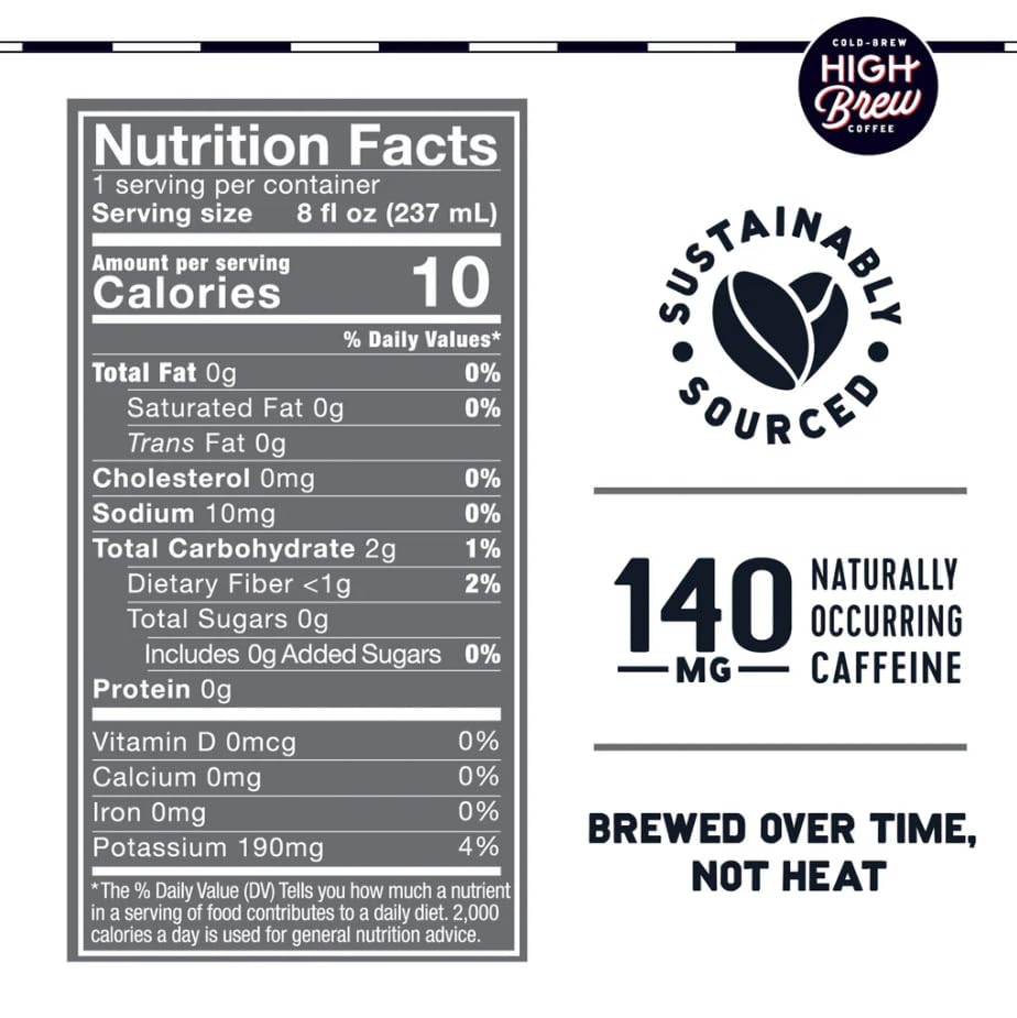 High Brew Black & Bold can featuring a robust cold brew profile for bold flavor.