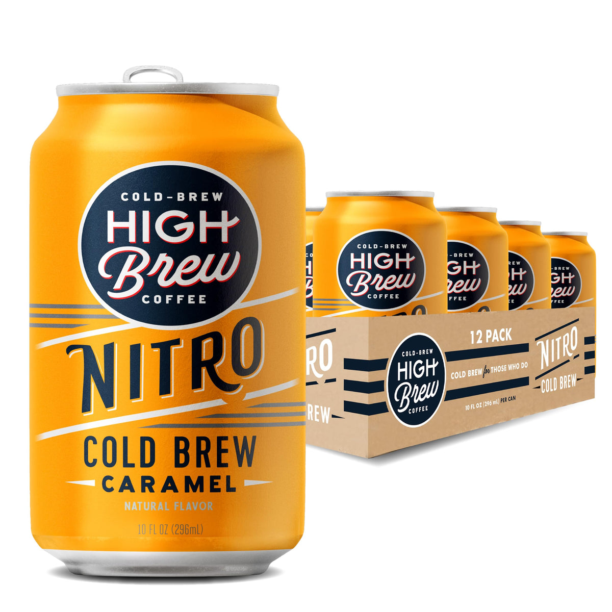 High Brew Nitro Caramel Can shows sugar-free, dairy-free ready-to-drink caffeine boost.