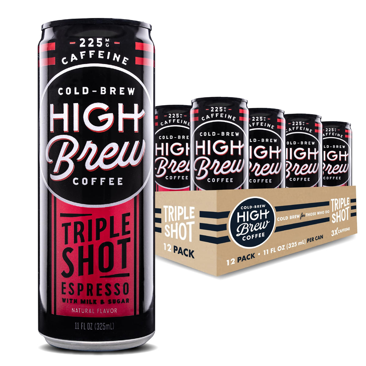 High Brew Triple Shot espresso cold brew can for on-the-go energizing mornings.