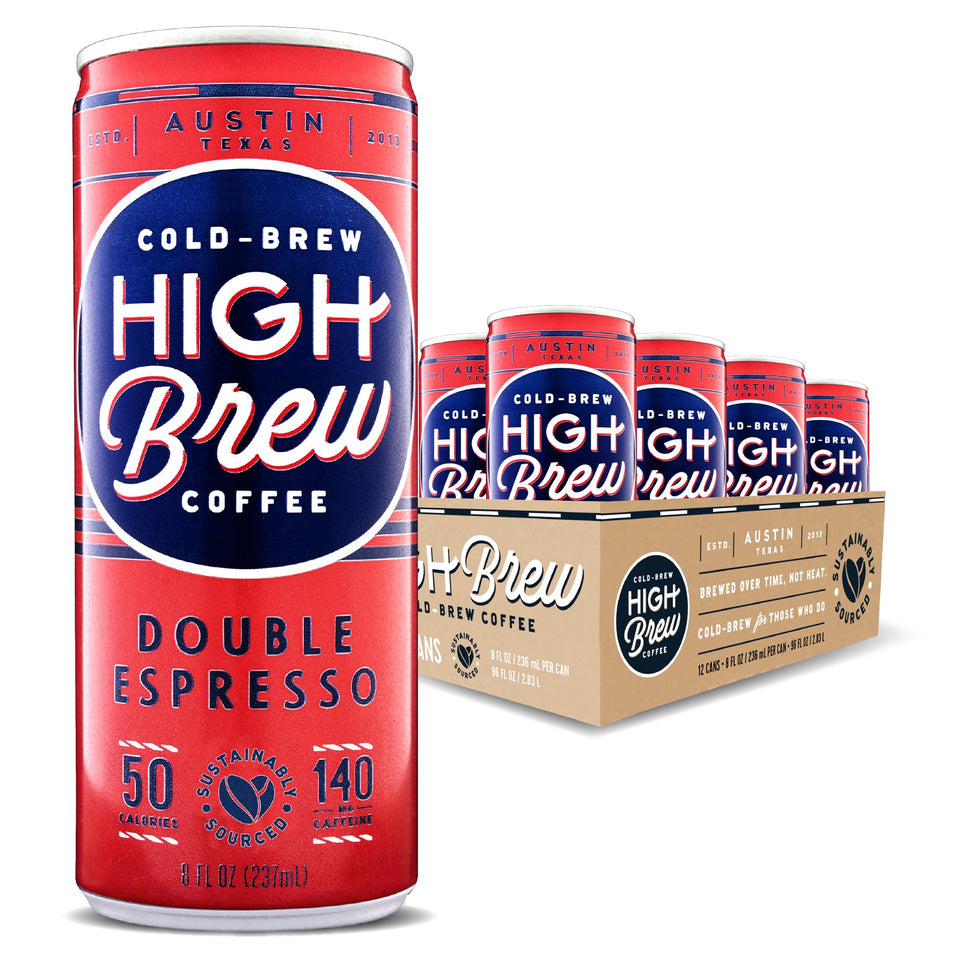 High Brew cold brew bottle shows bold flavor and caffeine boost.