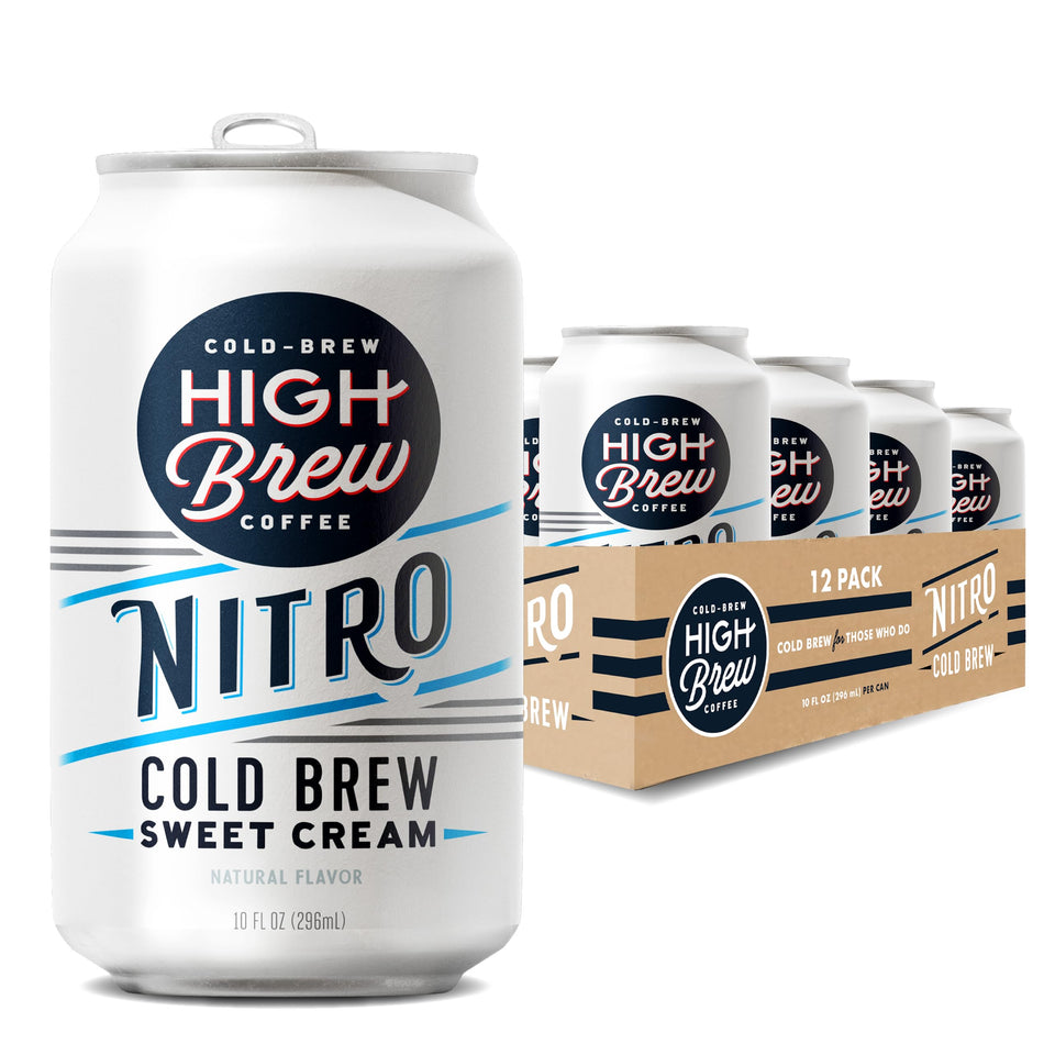 High Brew Nitro Sweet Cream cold brew can for quick caffeine boost on the go.