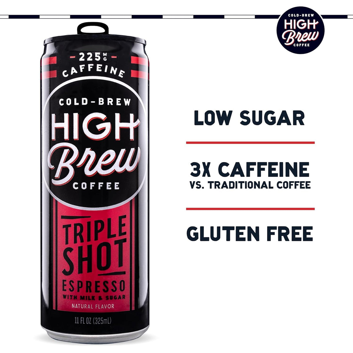 High Brew Triple Shot Black can—dark, balanced aroma for any time.