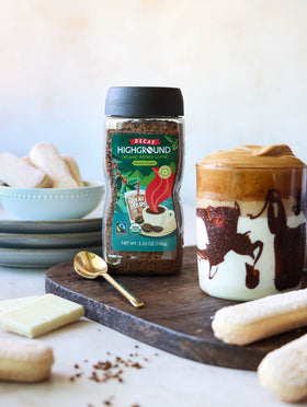 Highground Arabica beans provide a smooth, balanced taste in seconds.