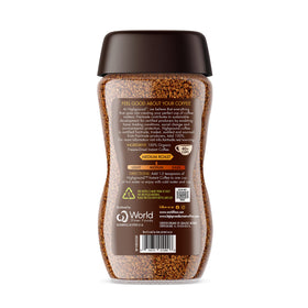 Highground instant coffee dissolving in hot water for a quick cup.