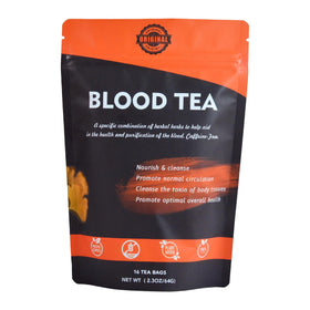 Hiherbs blood cleansing tea bags pack shown for daily detox routine.